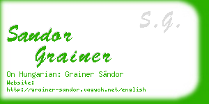 sandor grainer business card